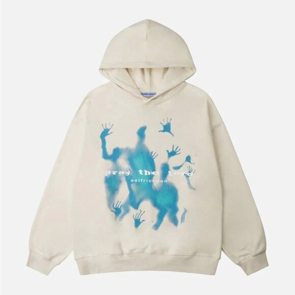 Aelfric Eden Unisex Abstraction Shadow Graphic Oversized Hoodie Size XL - Picture 3 of 11